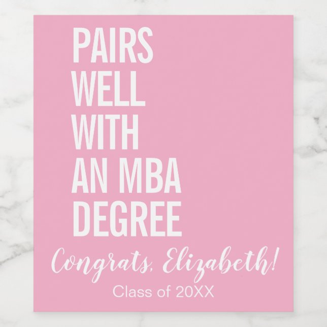 Moderne Paare mit MBA-Grad-Abschluss Weinetikett (Einzelnes Label)