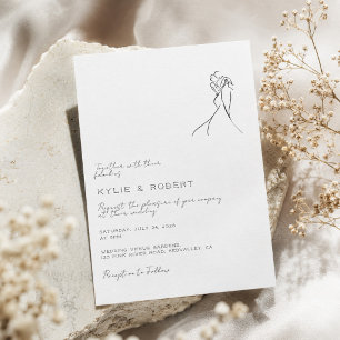 Moderne Paare zeichnen romantische Hochzeit Einladung
