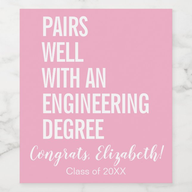 Moderne Pairs mit einem Grad Grad an Ingenieurskun Weinetikett (Einzelnes Label)