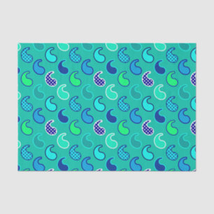Moderne Paisley-Muster, Türkis, Blau und Aqua Seidenpapier