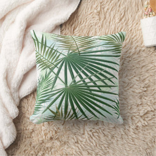 Moderne Palm Blätter Tropisches Jungle Muster Kissen