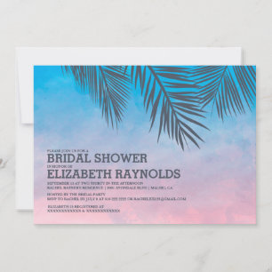 Moderne Palm Tree Bridal Dusche Einladungen