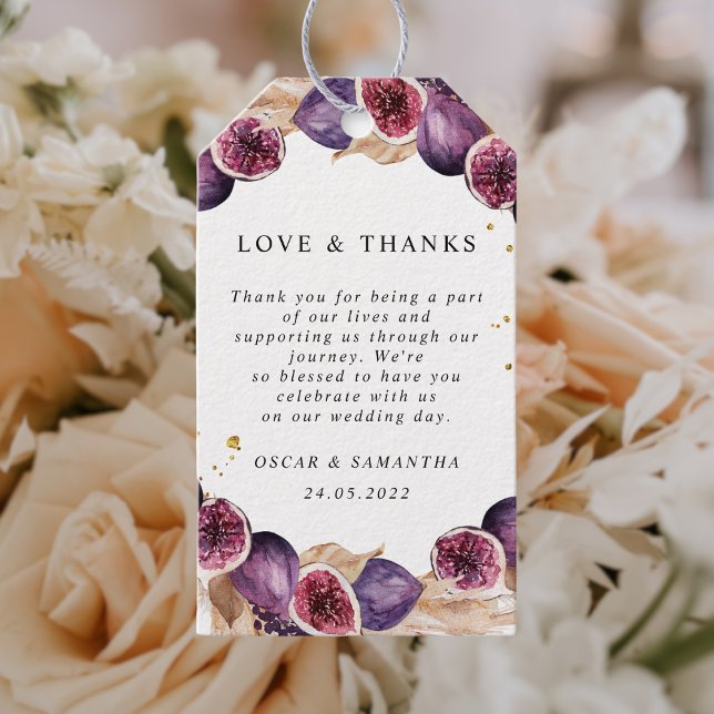 Moderne Pampas & Lila Figes Schönheitsrahmen Geschenkanhänger (Von Creator hochgeladen)