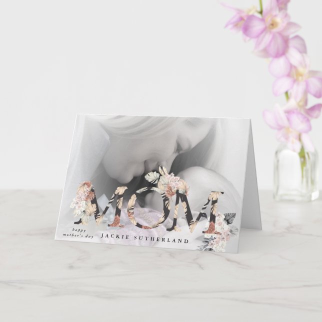 Moderne Pampas MAMA Blume Muttertag Karte (Orchidee)