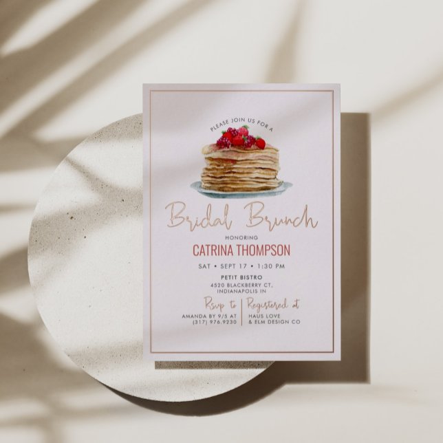 Moderne Pancakes Bridal Brunch Rose Gold Folieneinladung (Von Creator hochgeladen)