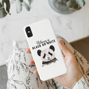 Moderne Panda schwarz und weiß mit Zitat Case-Mate iPhone Hülle