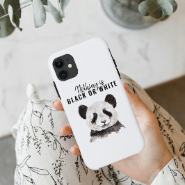 Moderne Panda schwarz und weiß mit Zitat Case-Mate iPhone Hülle