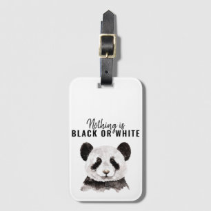 Moderne Panda schwarz und weiß mit Zitat Gepäckanhänger