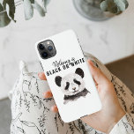 Moderne Panda schwarz und weiß mit Zitat iPhone 11Pro Max Hülle<br><div class="desc">Moderne Panda schwarz und weiß mit Zitat</div>