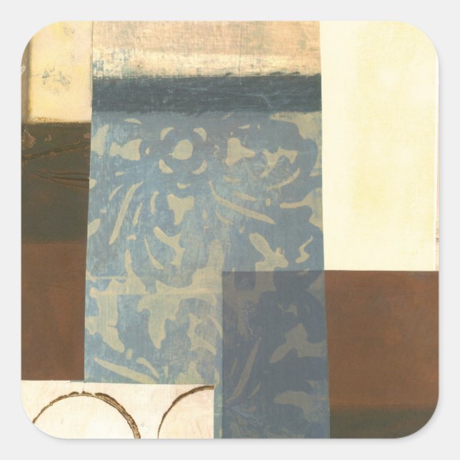 Moderne Panel-Malerei Quadratischer Aufkleber (Vorderseite)