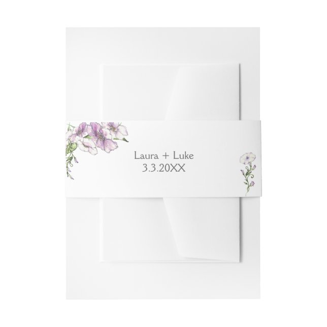 Moderne Pansy Wedding Einladungsbanderole (Vorderseite Beispiel)