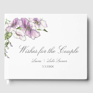 Moderne Pansy Wedding Gästebuch