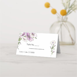 Moderne Pansy Wedding Platzkarte