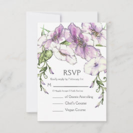 Moderne Pansy Wedding RSVP Karte