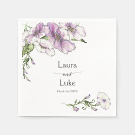 Moderne Pansy Wedding Serviette