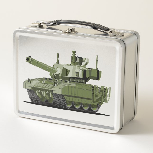 Moderne Panzer Cartoon Metall Brotdose (Vorderseite)