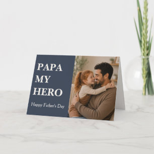 Moderne Papa mein Held Fotokarte - Vatertag Karte