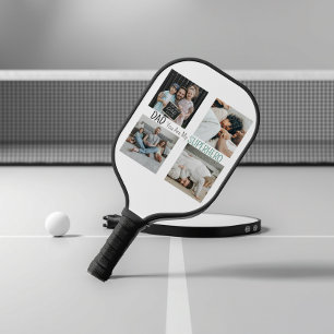 Moderne Papa-Superhelden-Familienfoto-Pickleball Pickleball Schläger