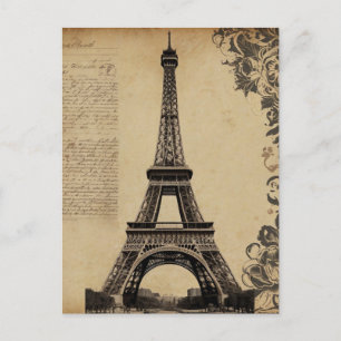 Moderne Pariser Eiffelturm Paris Französisch Vinta Postkarte