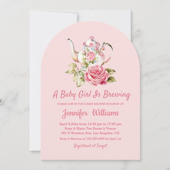 Moderne Party-Babydusche Einladung (Vorderseite)