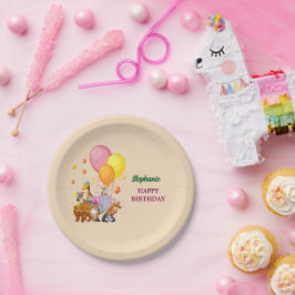 Moderne Party Rainbow Color Geburtstag Pappteller