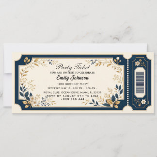Moderne Party-Ticket-Einladungen Einladung