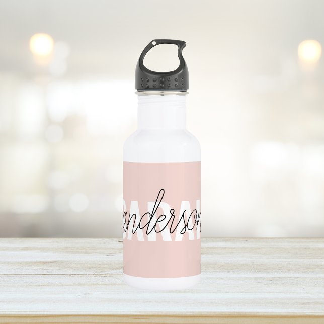 Moderne Pasta Pink Schönheit Personalisiert Edelstahlflasche (Von Creator hochgeladen)