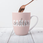 Moderne Pasta Pink Schönheit Personalisiert Milchtasse<br><div class="desc">Moderne Pasta Pink Schönheit Personalisiert</div>