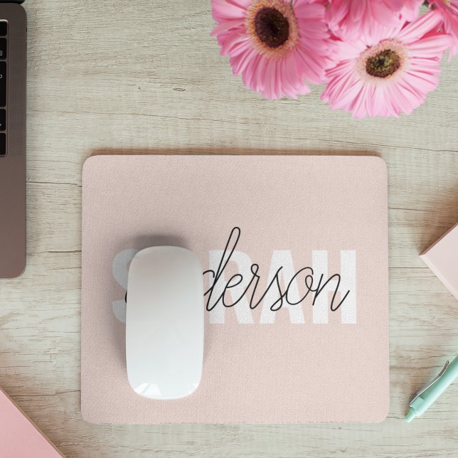 Moderne Pasta Pink Schönheit Personalisiert Mousepad (Von Creator hochgeladen)