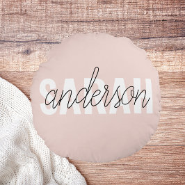 Moderne Pasta Pink Schönheit Personalisiert Rundes Kissen