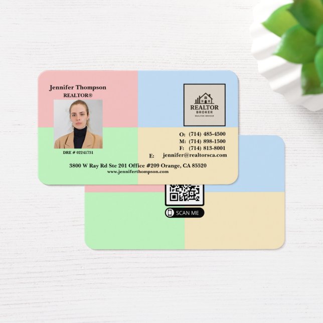 Moderne Pastel Block Business Card Hintergrund (Schreibtisch)