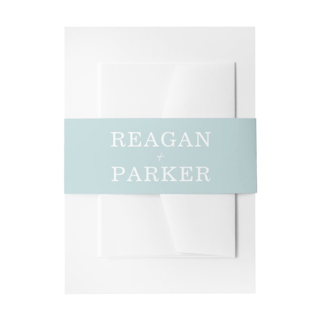 Moderne Pastel Blue Personalisiert Wedding Einladungsbanderole (Vorderseite Beispiel)