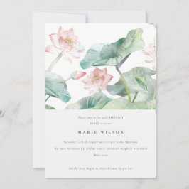 Moderne Pastel Blush Wasserlilie jedes Lebensalter Einladung