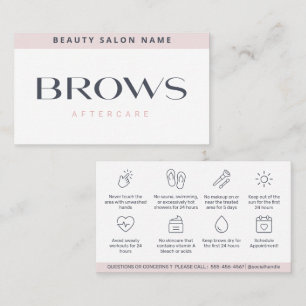 Moderne Pastel Brows Aftercare PMU Brow Instruktio Visitenkarte