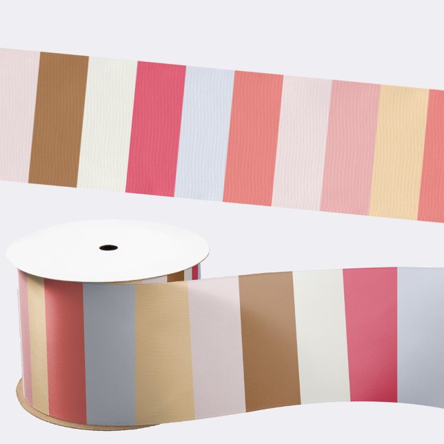 Moderne Pastel Candy Stripe Satinband (Striped pastel satin ribbon)
