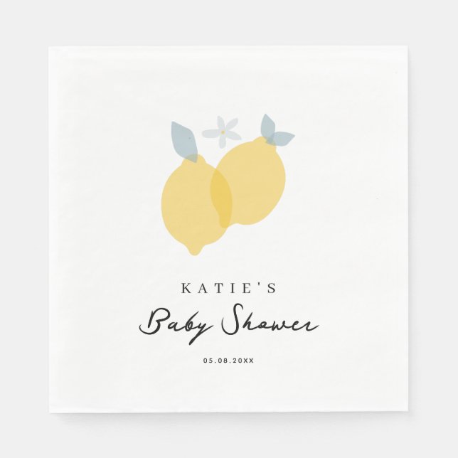 Moderne Pastel Citrus Lemons Kinderdusche Serviette (Vorderseite)