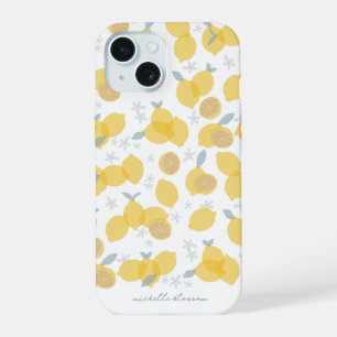 Moderne Pastel Citrus Lemons Motif Nom personnalis