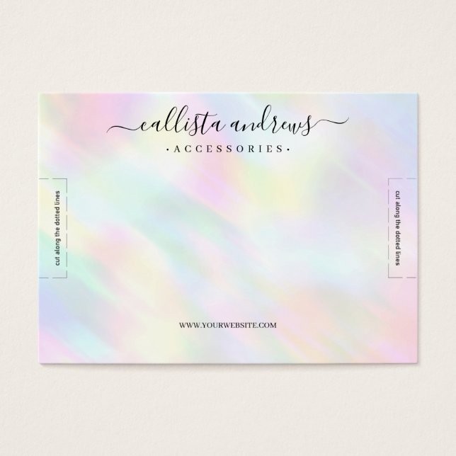 Moderne Pastel Holographic Rainbow Bracelet Displa (Vorderseite)