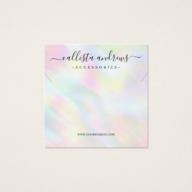 Moderne Pastel Holographic Rainbow Necklace Displa (Vorderseite)
