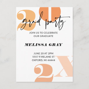 Moderne Pastel Ombre Grad Party Einladung Postkarte