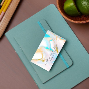 Moderne Pastel Opal und Gold Visitenkarte