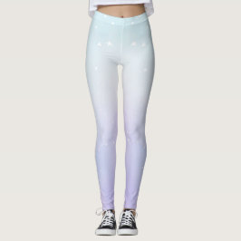 Moderne Pastel Periwinkle Licht Türkis Ombre Cap Leggings