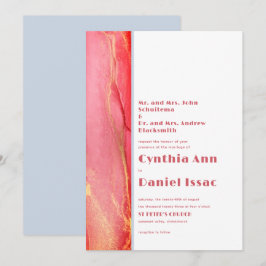 Moderne Pastel Pink Blue Wedding Einladung