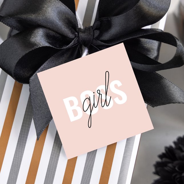 Moderne Pastel Pink Girl Boss Phrase Geschenkanhänger (Von Creator hochgeladen)