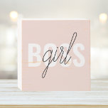 Moderne Pastel Pink Girl Boss Phrase Holzkisten Schild<br><div class="desc">Moderne Pastel Pink Girl Boss Phrase</div>