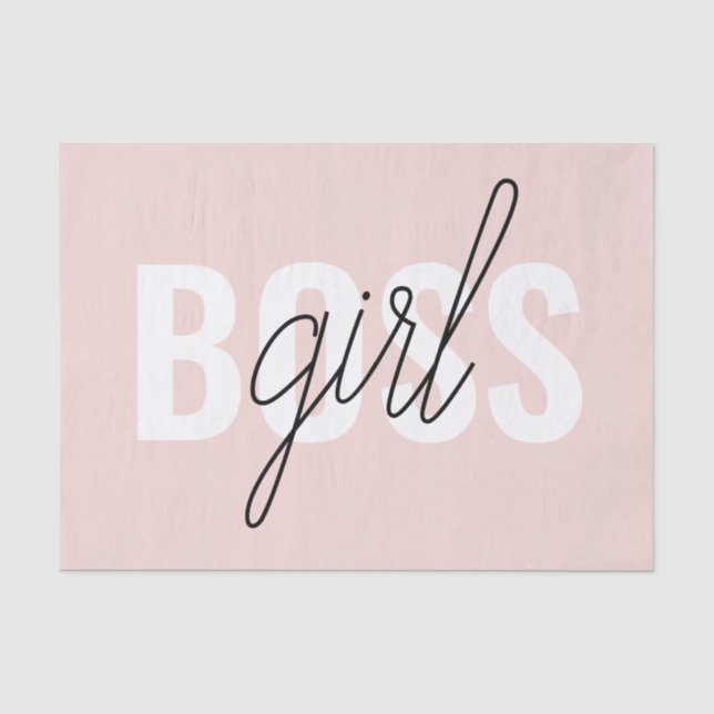 Moderne Pastel Pink Girl Boss Phrase Seidenpapier (Vorderseite)