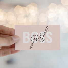 Moderne Pastel Pink Girl Boss Phrase Visitenkarte