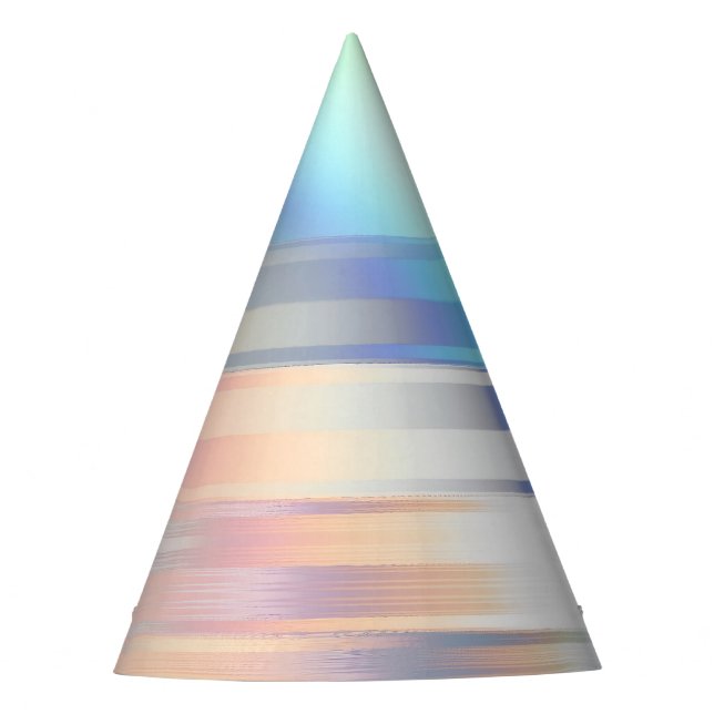 Moderne Pastel Rainbow Mermaid Unicorn Holographis Partyhütchen (Vorderseite)