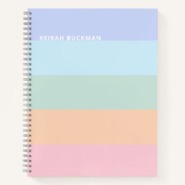 Moderne Pastel Rainbow Stripes Notizbuch