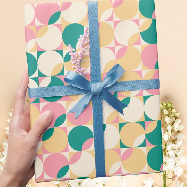 Moderne Pastel Retro Boho Abstrakt Geschenkpapier (Von Creator hochgeladen)